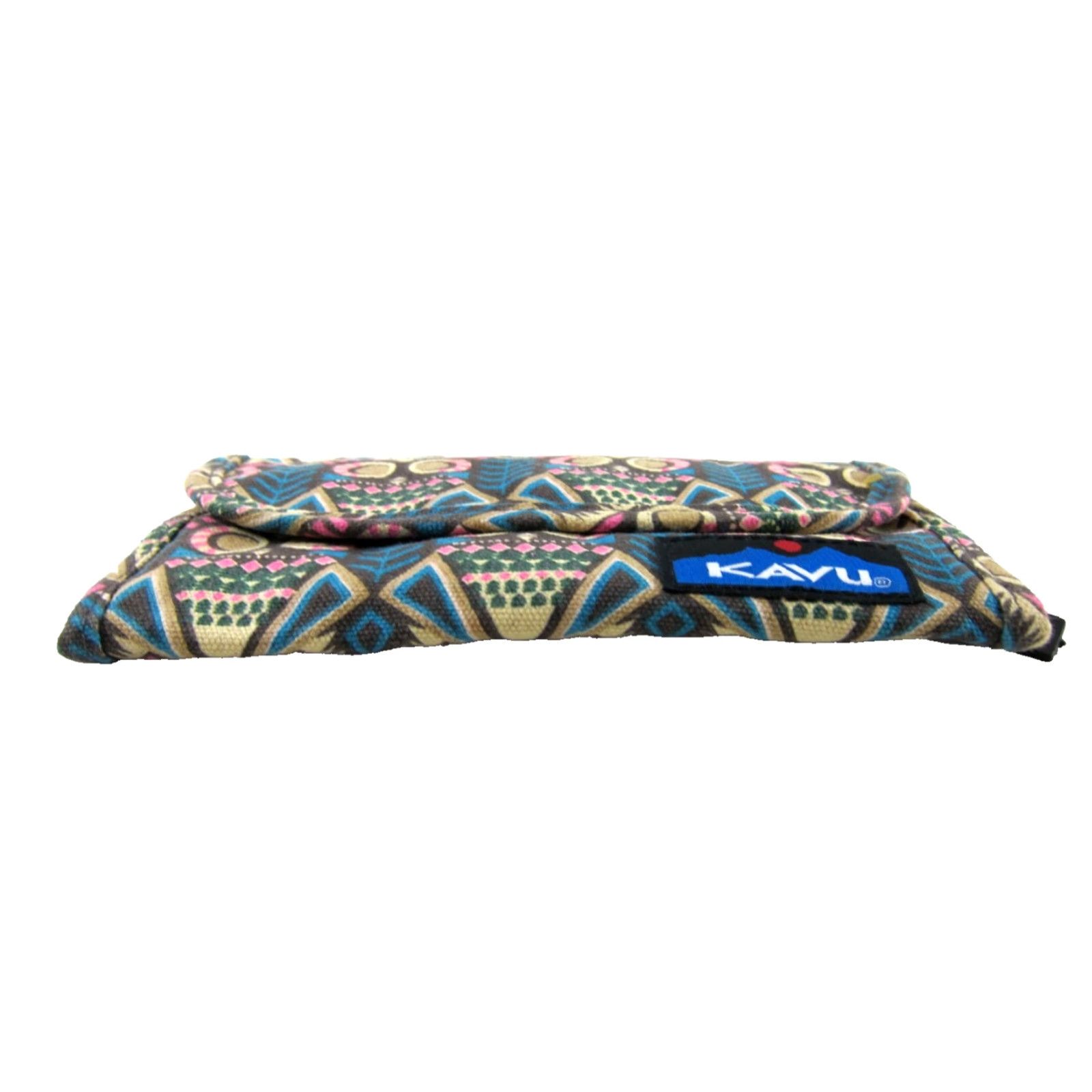 KAVU KAVU Wallet Clutch Wristlet Canvas Blue Pink Green Abstract Art One Size Unisex Wallet Shape Stars Pattern Credit Card Folding Size ONE SIZE - 4 Thumbnail