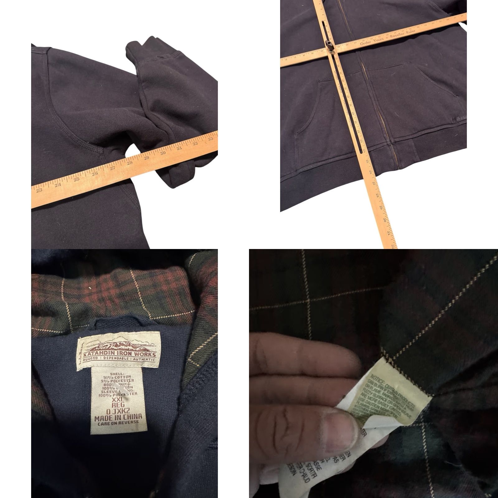 Vintage LL Bean Jacket Mens 2XL Black Plaid Lined Katahdin Iron Works Full Zip Size US XXL / EU 58 / 5 - 10 Thumbnail