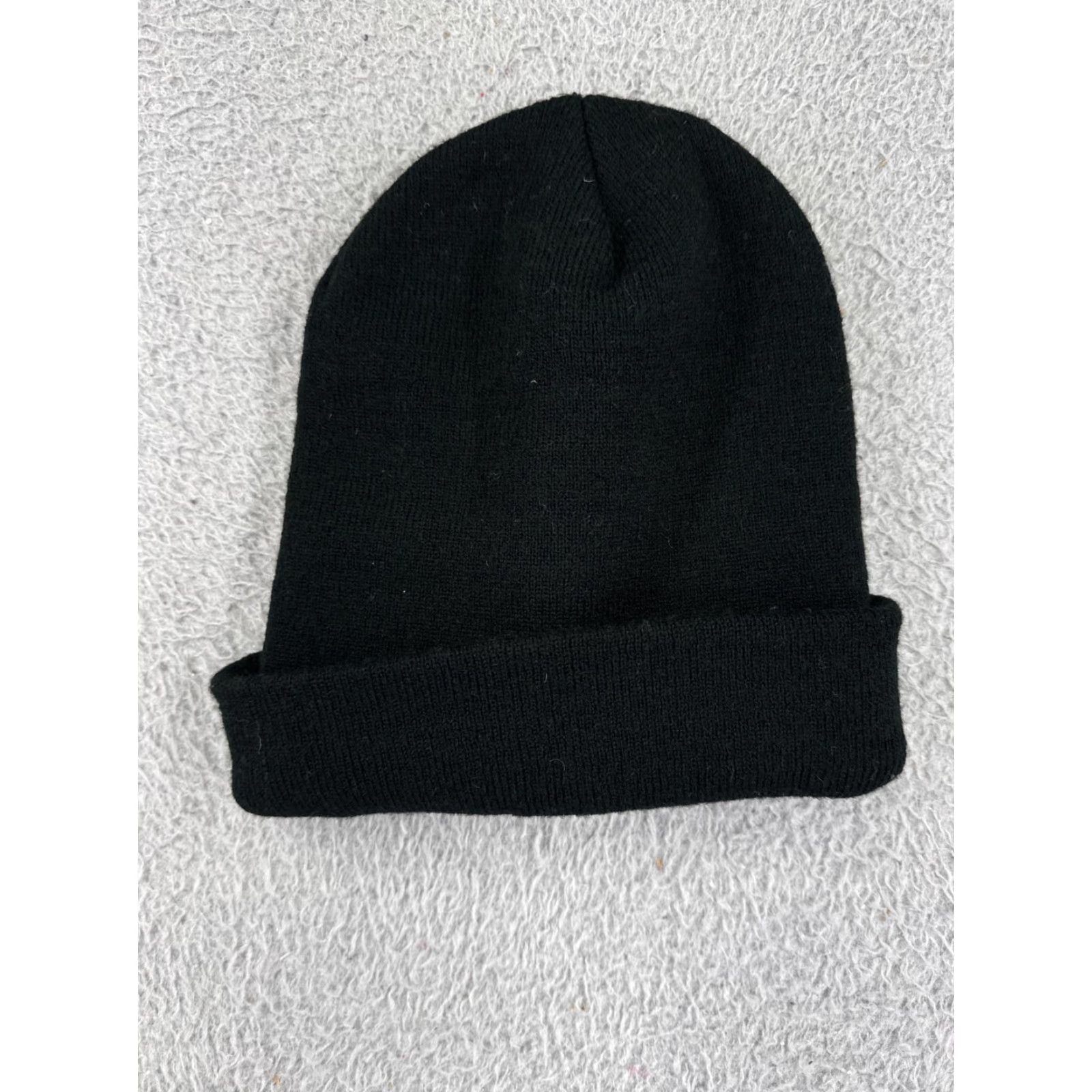 Vintage Petals And Peacocks Beanie Adult One Size Black Knit Acrylic Ski Snowboard Logo Size ONE SIZE - 2 Thumbnail