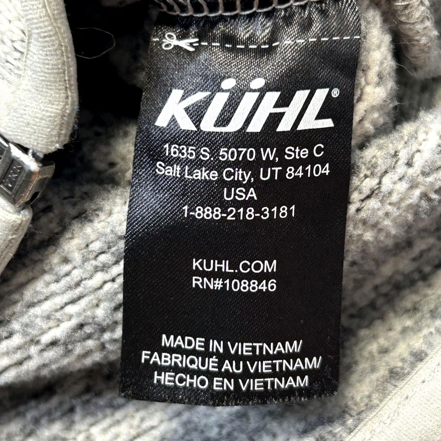 Vintage KÜHL Jacket Womens M Gray Full Zip Hooded Fleece Outdoors Pockets Jacket, 100% Polyester, Knit, Logo, Zipper, Casual, Travel, All Seasons, Wool? Size M / US 6-8 / IT 42-44 - 6 Thumbnail