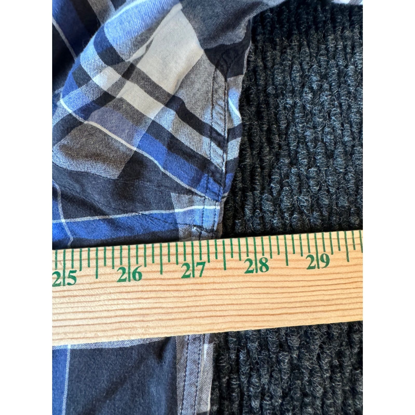 Ralph Lauren Ralph Lauren Blair Short Sleeve Button-Down Men's XL Gray Blue Plaid 100% Cotton Size US 36 / EU 52 - 4 Thumbnail