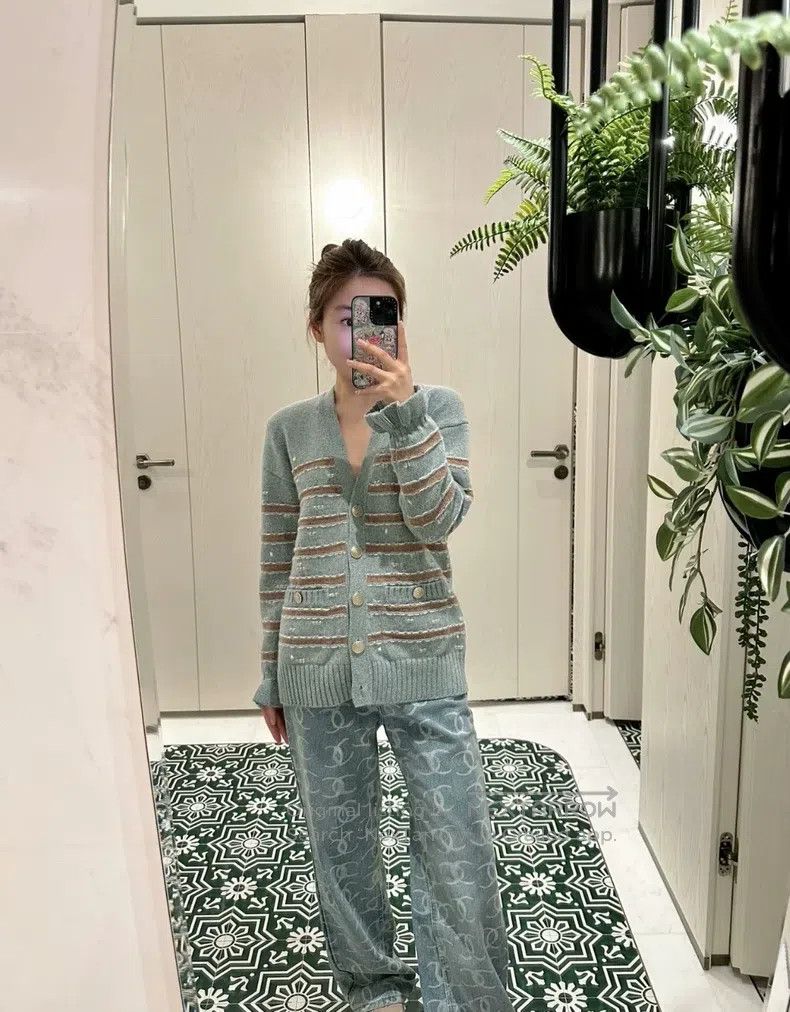 Other Chanel 24K blue striped knitted cardigan coat Size XXS / US 00 / IT 34 - 2 Thumbnail