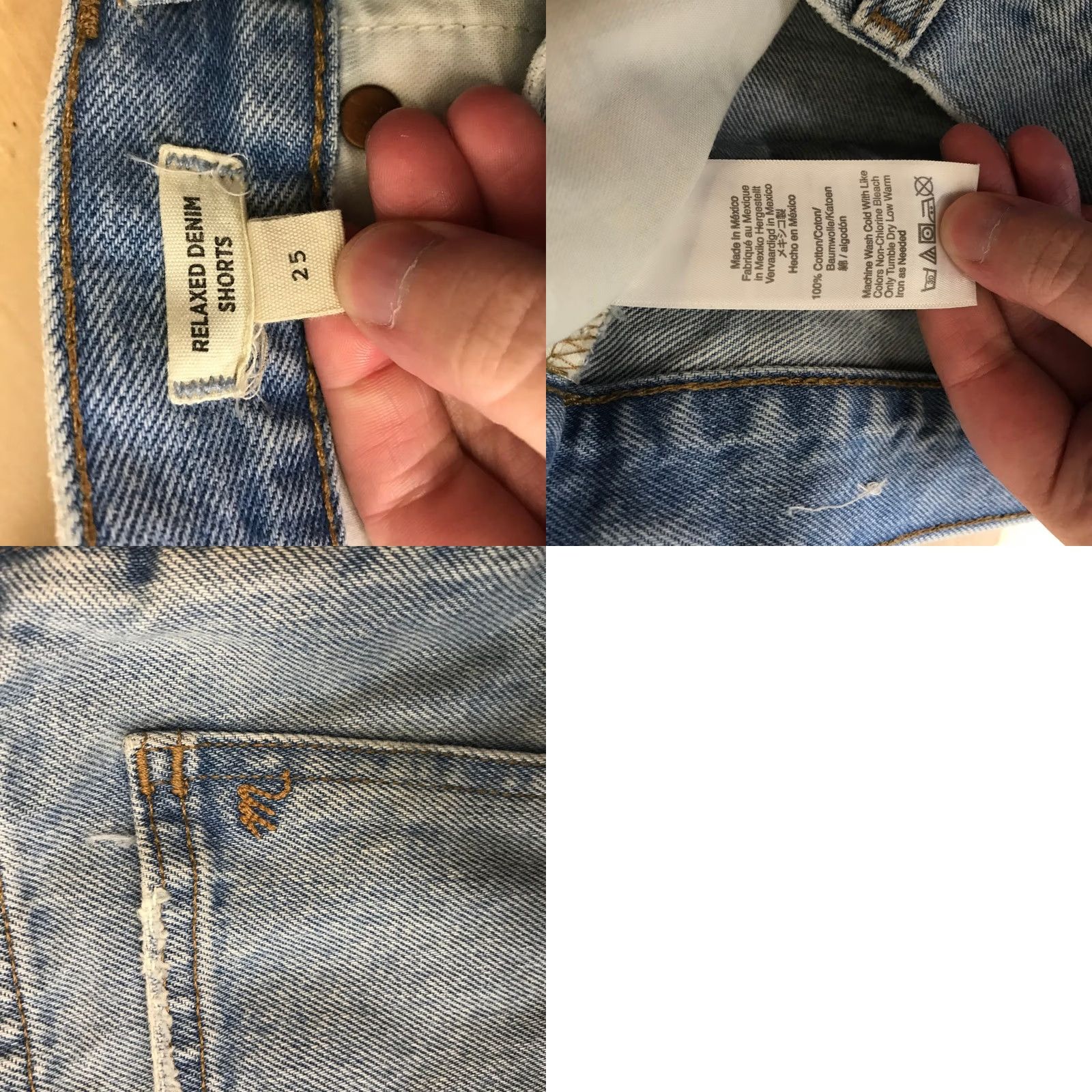 Madewell Madewell Relaxed Denim Shorts Light Wash High Rise Raw Hem 25 Size 42" / US 20 - 8 Thumbnail