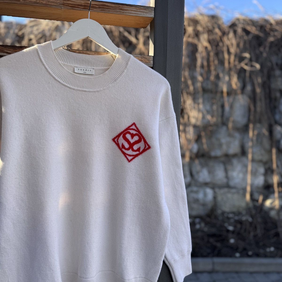 Sandro Sandro Paris Graphic print double S heart logo sweater y2k Size L / US 10 / IT 46 - 2 Thumbnail