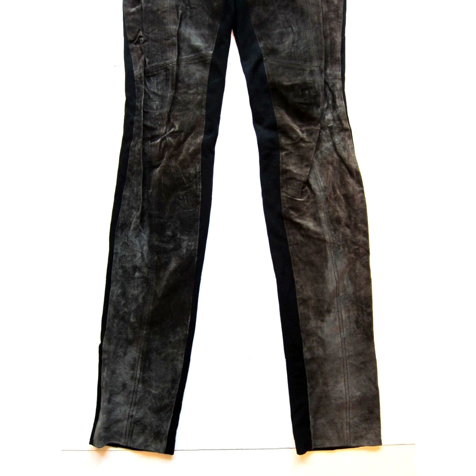 Anthropologie LA FEE VERTE Anthropologie Grey 100% Leather Stretch Skinny Pant Medium Pants Women Size 32" / US 10 / IT 46 - 7 Thumbnail