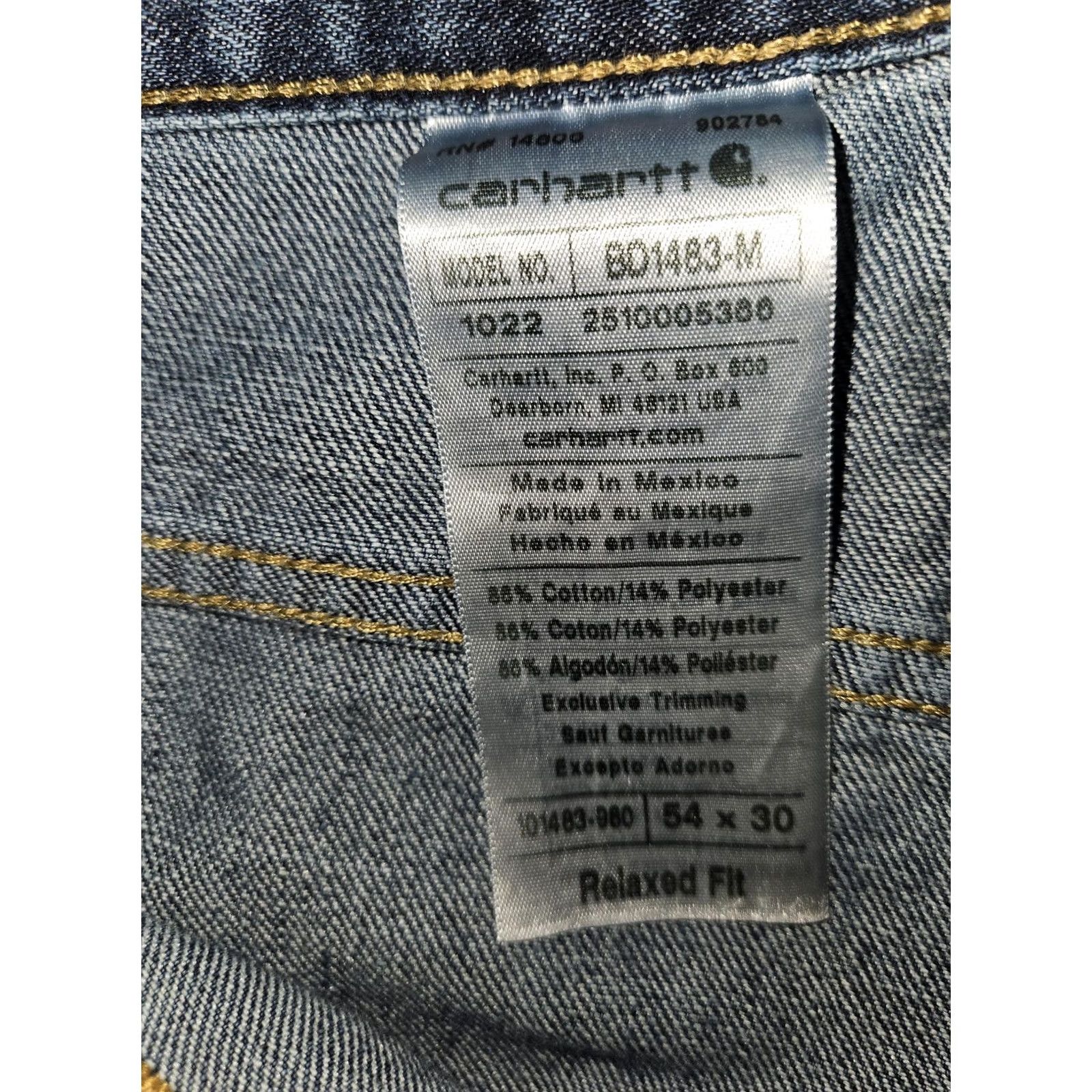 Carhartt VINTAGE Carhartt Relaxed Fit Jeans Mens 54x30 Medium Wash Straight Leg Denim Big & Tall Size US 38 / EU 54 - 2 Thumbnail