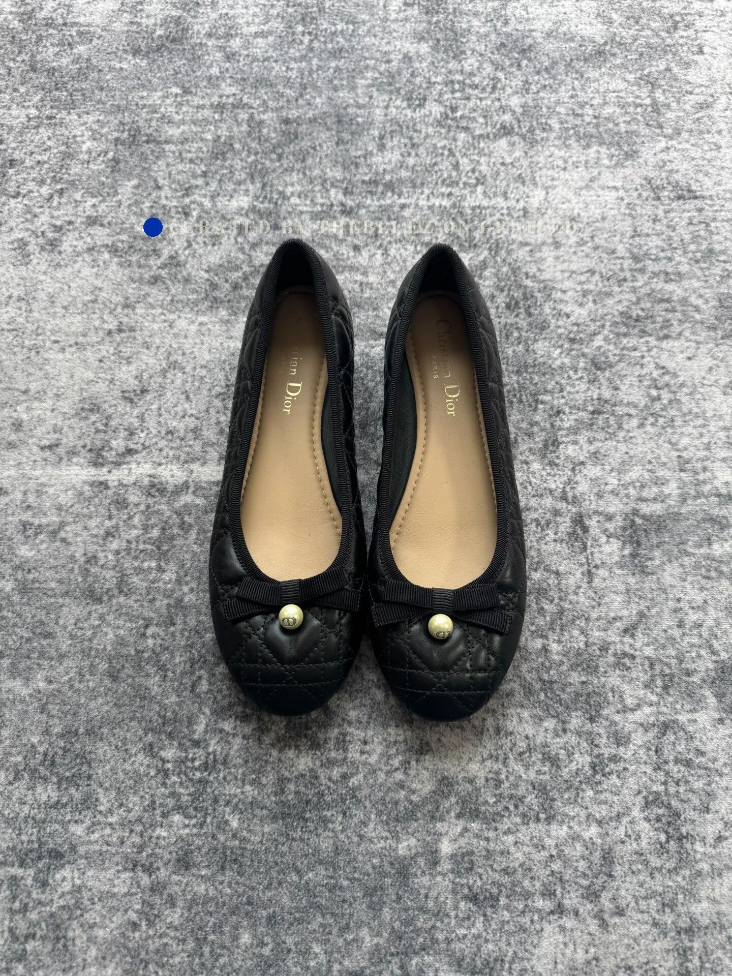 Dior Dior Cannage Pearl Bow Ballet Flats Size US 6 / IT 36 - 1 Thumbnail