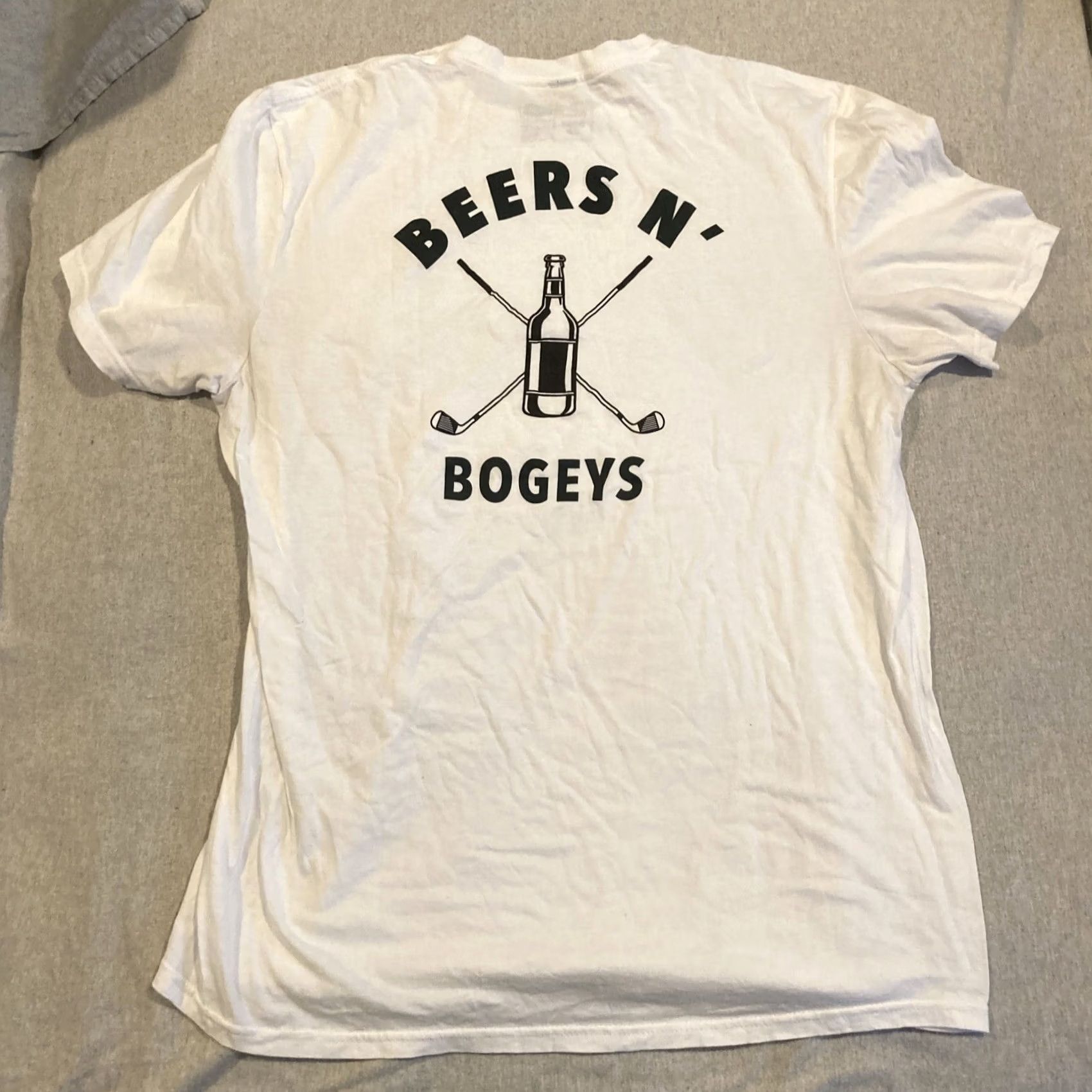 X-LARGE THE DOUBLE BOGIE CLUB BEERS N' BOGEYS T SHIRT DOUBLE SIDED LARGE AWESOME Size US L / EU 52-54 / 3 - 4 Thumbnail