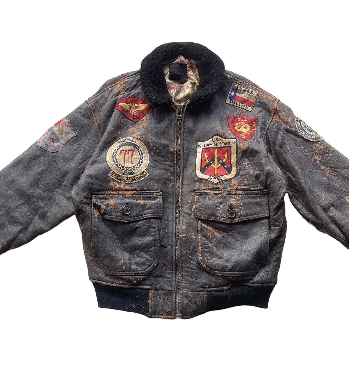 Avirex Avirex G-1 Flight Jacket ‘88 Vintage Leather US Navy Patches Size US M / EU 48-50 / 2 - 5 Thumbnail