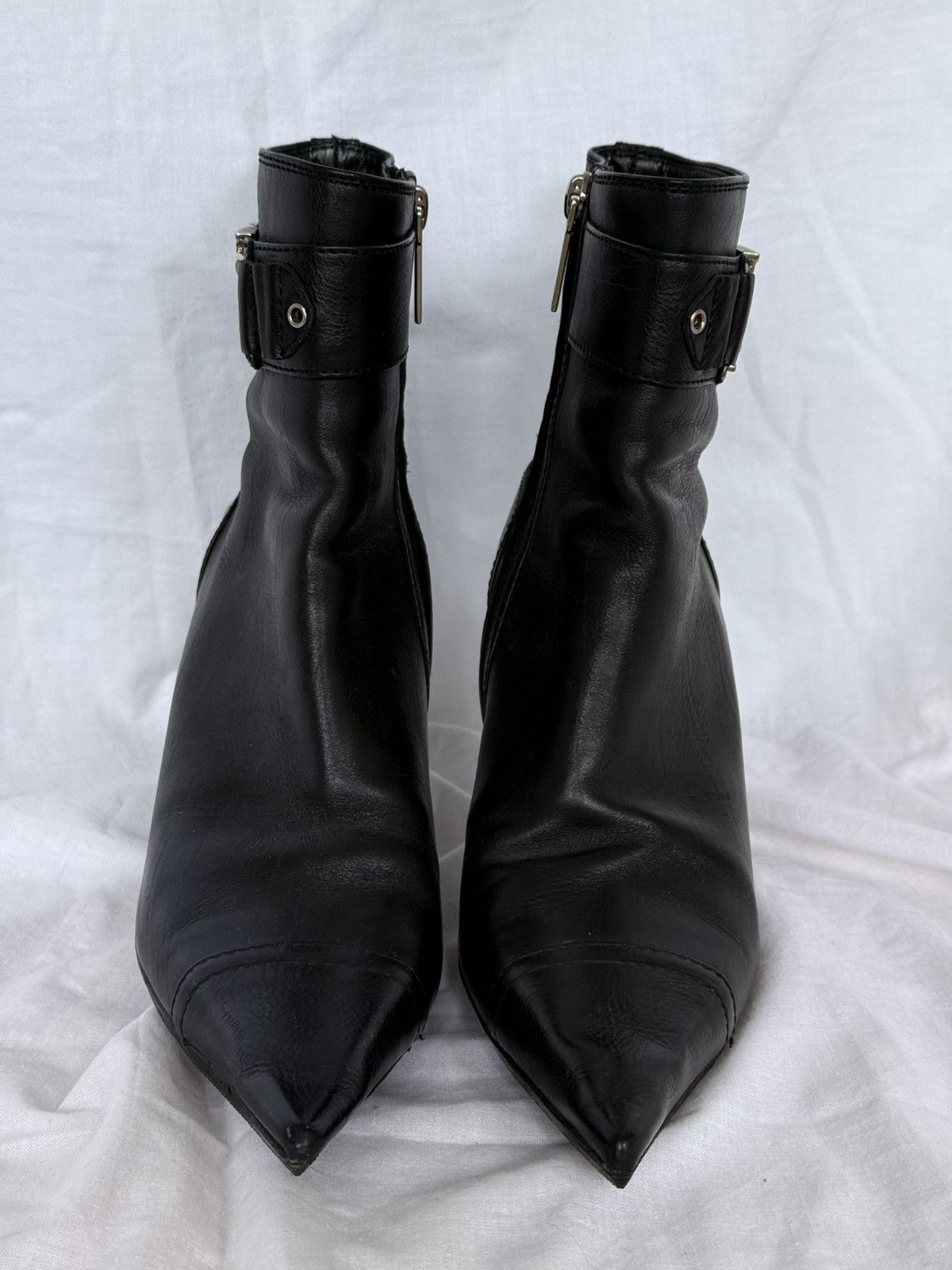 Dior Dior Buckle Black Leather biker Ankle Boots Pointed Toe Size US 7 / IT 37 - 5 Thumbnail