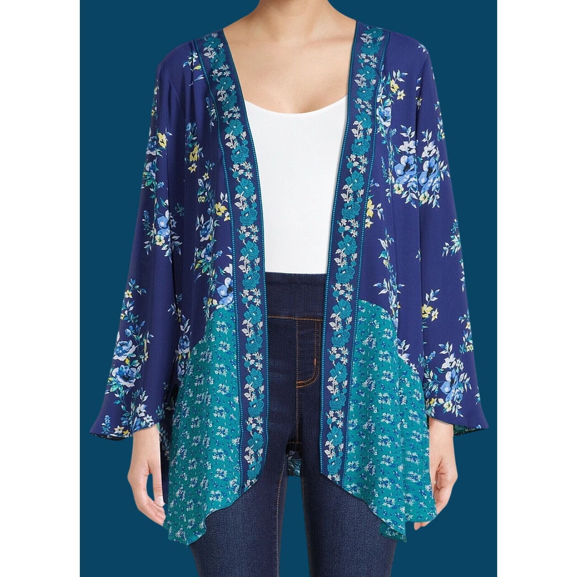 Other Pioneer Woman Floral Kimono Jacket XXL XXXL Sharkbite Duster Size 3XL / US 20-22 - 10 Thumbnail