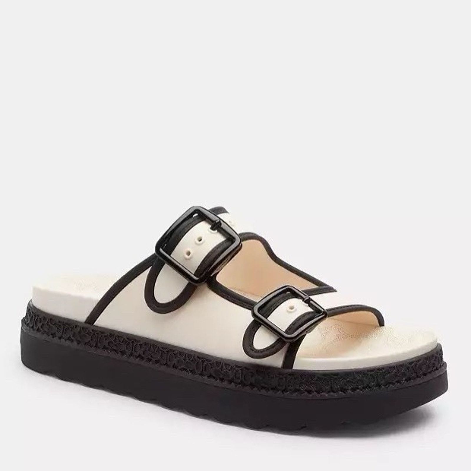 Coach NWT Coach Women’s Lainey Sandal CR875 Chalk & Black US 7 Size US 7 / IT 37 - 5 Thumbnail