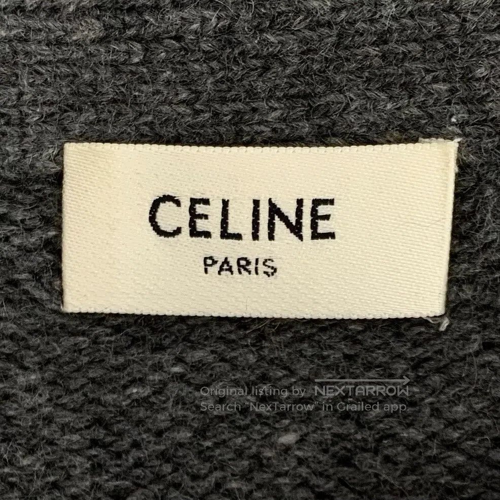 Celine CELINE Dark gray pocket chain design cashmere V-neck long- Size US M / EU 48-50 / 2 - 5 Thumbnail