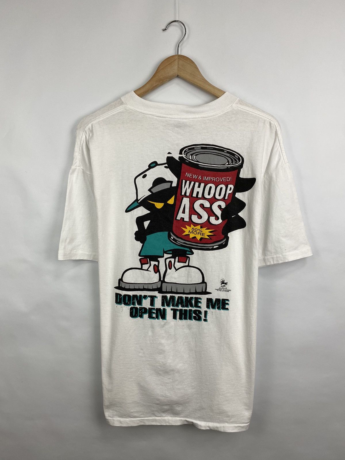 Hanes 🇺🇸 Vintage 90s Whoop Ass Trashman Outhouse Udamon T-shirt Size US XL / EU 56 / 4 - 3 Thumbnail