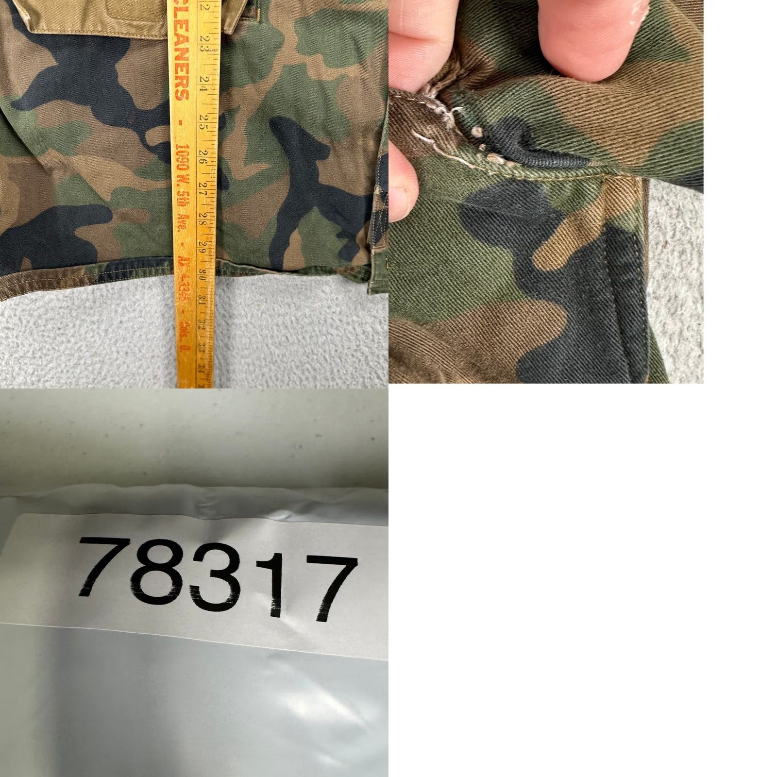 Guess GUESS Military Jacket Men XL Olive Green Camouflage Cotton Full Zip Flap Pockets Size US L / EU 52-54 / 3 - 8 Thumbnail
