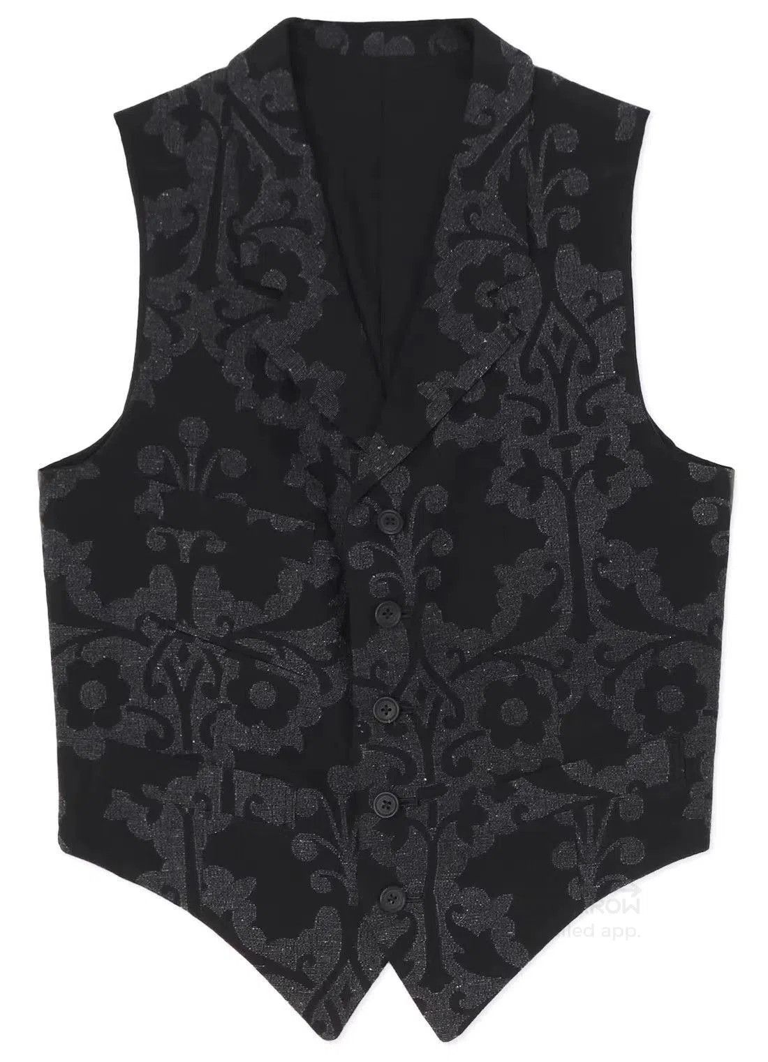 Yohji Yamamoto Black Floral Pattern Button-Up Vest. Size US L / EU 52-54 / 3 - 1 Thumbnail