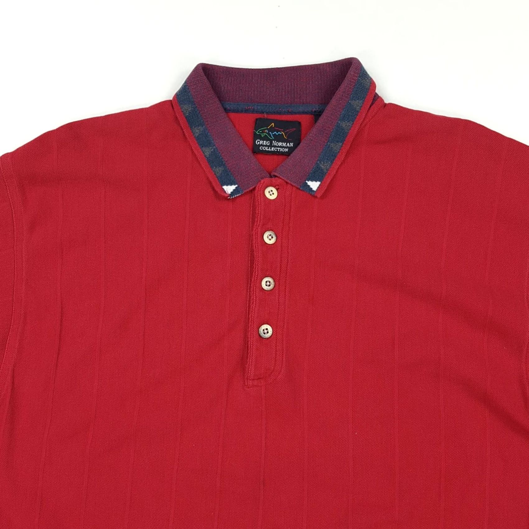 Vintage VINTAGE Greg Norman Golf Shark Logo Men's XL Red Collared Polo Shirt 90s Preppy Casual Sports Shirt Polo Men Red XL Size US XL / EU 56 / 4 - 2 Thumbnail