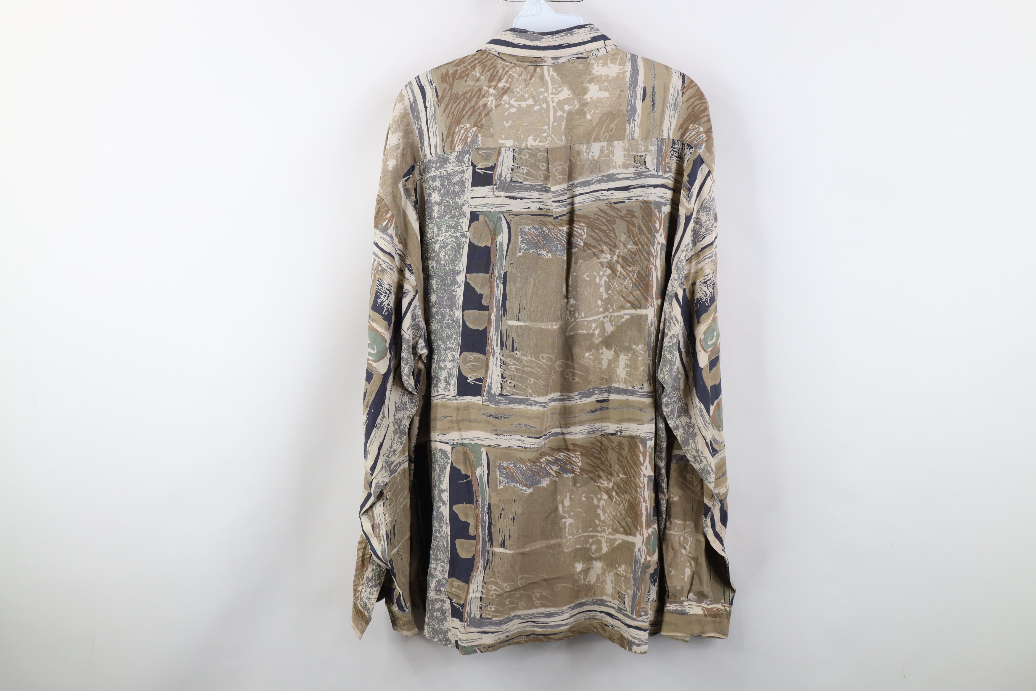 Vintage Vintage 90s Streetwear Gabardine Abstract Button Shirt USA Size US L / EU 52-54 / 3 - 10 Thumbnail