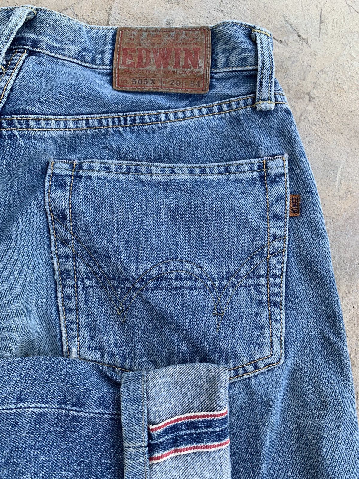 Edwin × Japanese Brand Edwin 505X Selvedge Distressed Denim Size US 28 / EU 44 - 3 Thumbnail