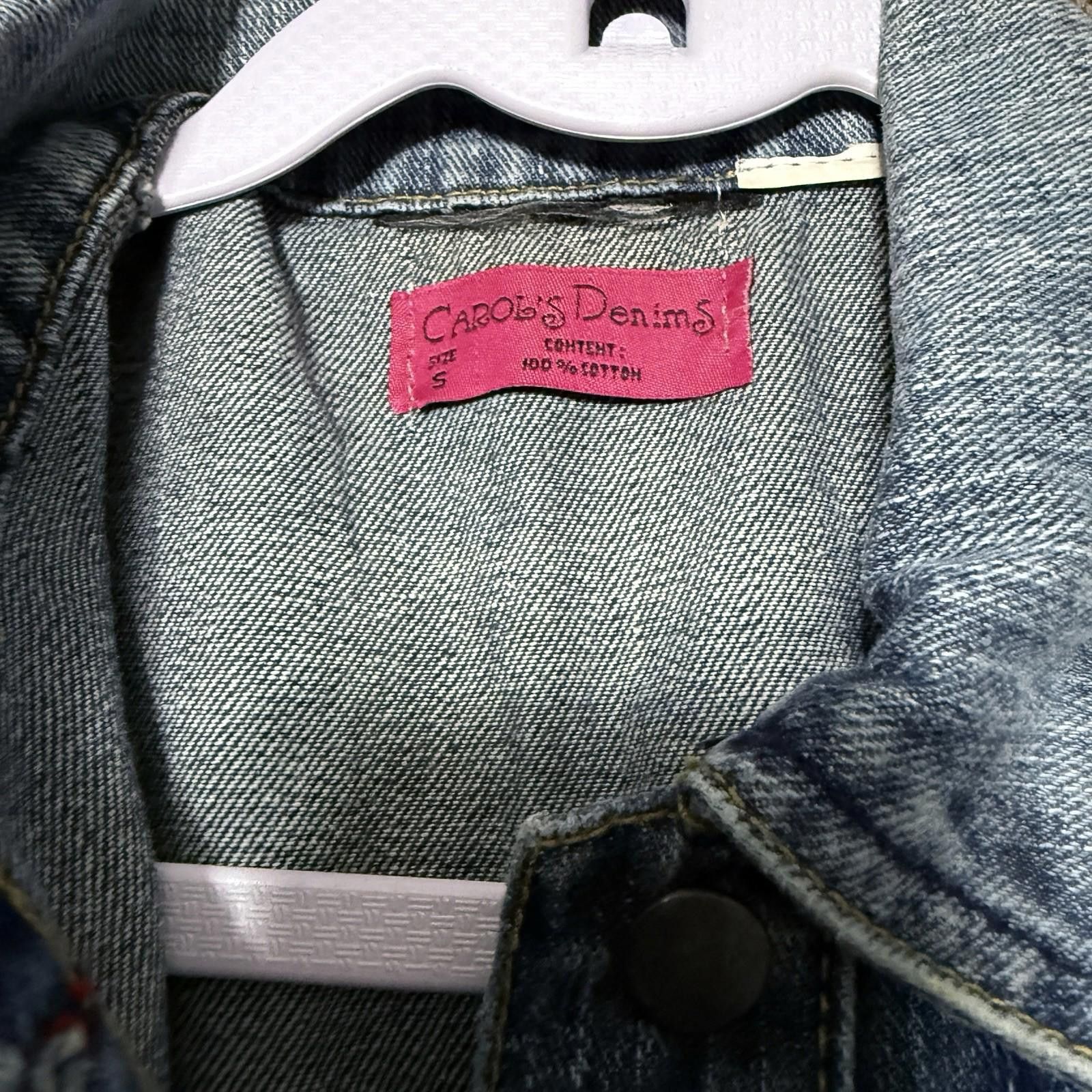 Other Vintage Carol's Denim 80s Acid Wash Sleeveless Biker Vest Size S / US 4 / IT 40 - 3 Thumbnail