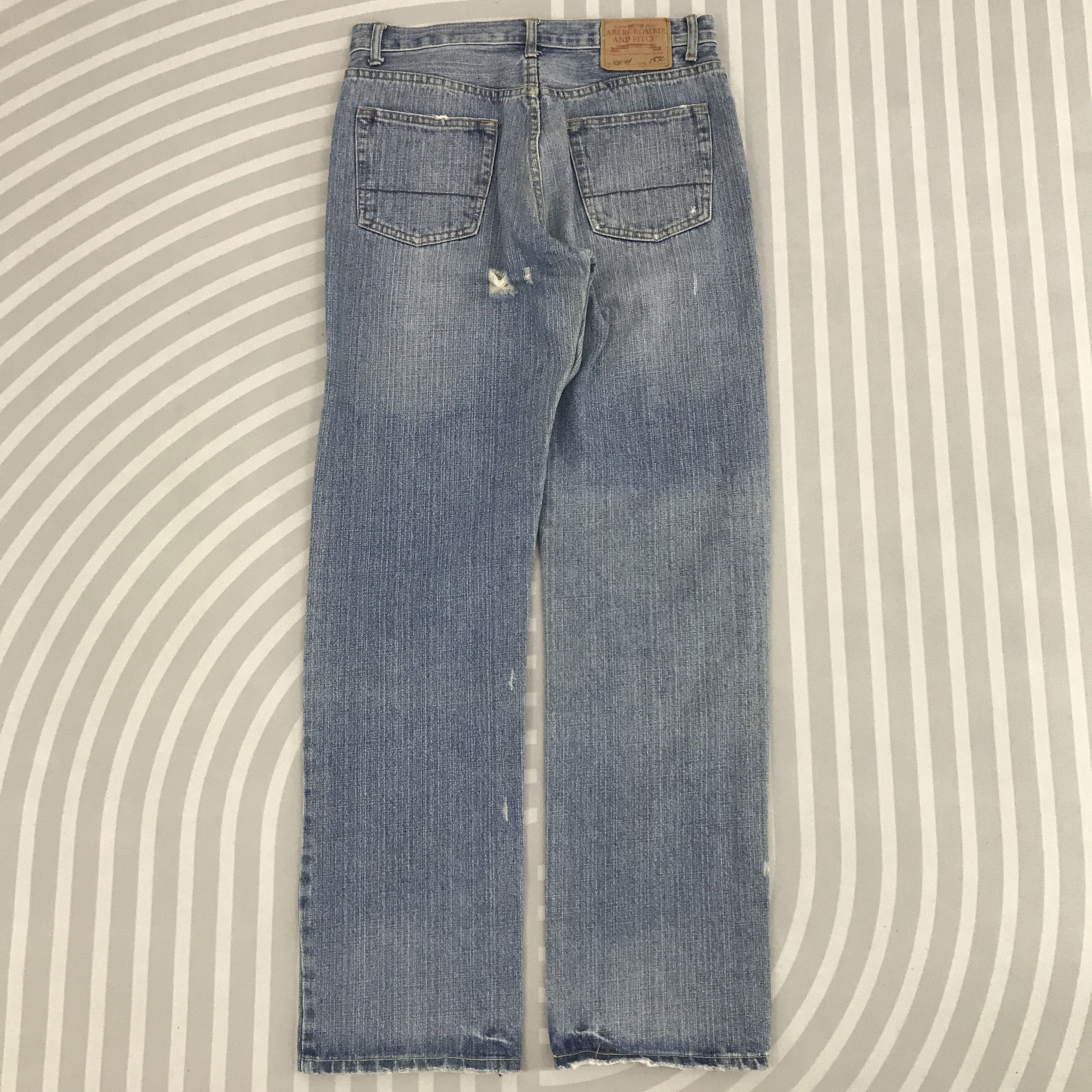 Abercrombie & Fitch × Vintage Baggy Denim Abercrombie & Fitch Distressed Jeans pants Size US 30 / EU 46 - 4 Thumbnail