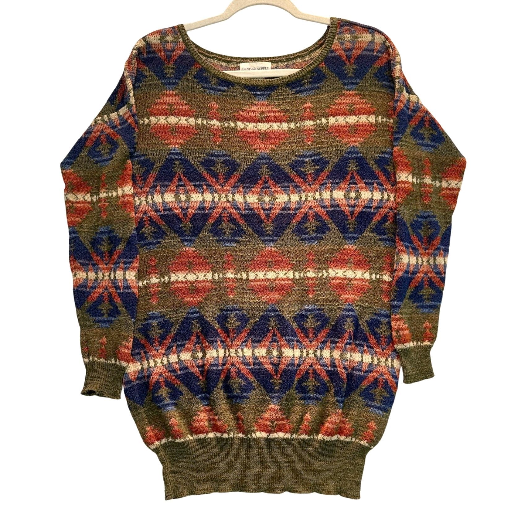 Ralph Lauren VINTAGE Denim & Supply Ralph Lauren Sweater Womens Small Southwestern Knit 90s Size S / US 4 / IT 40 - 2 Thumbnail