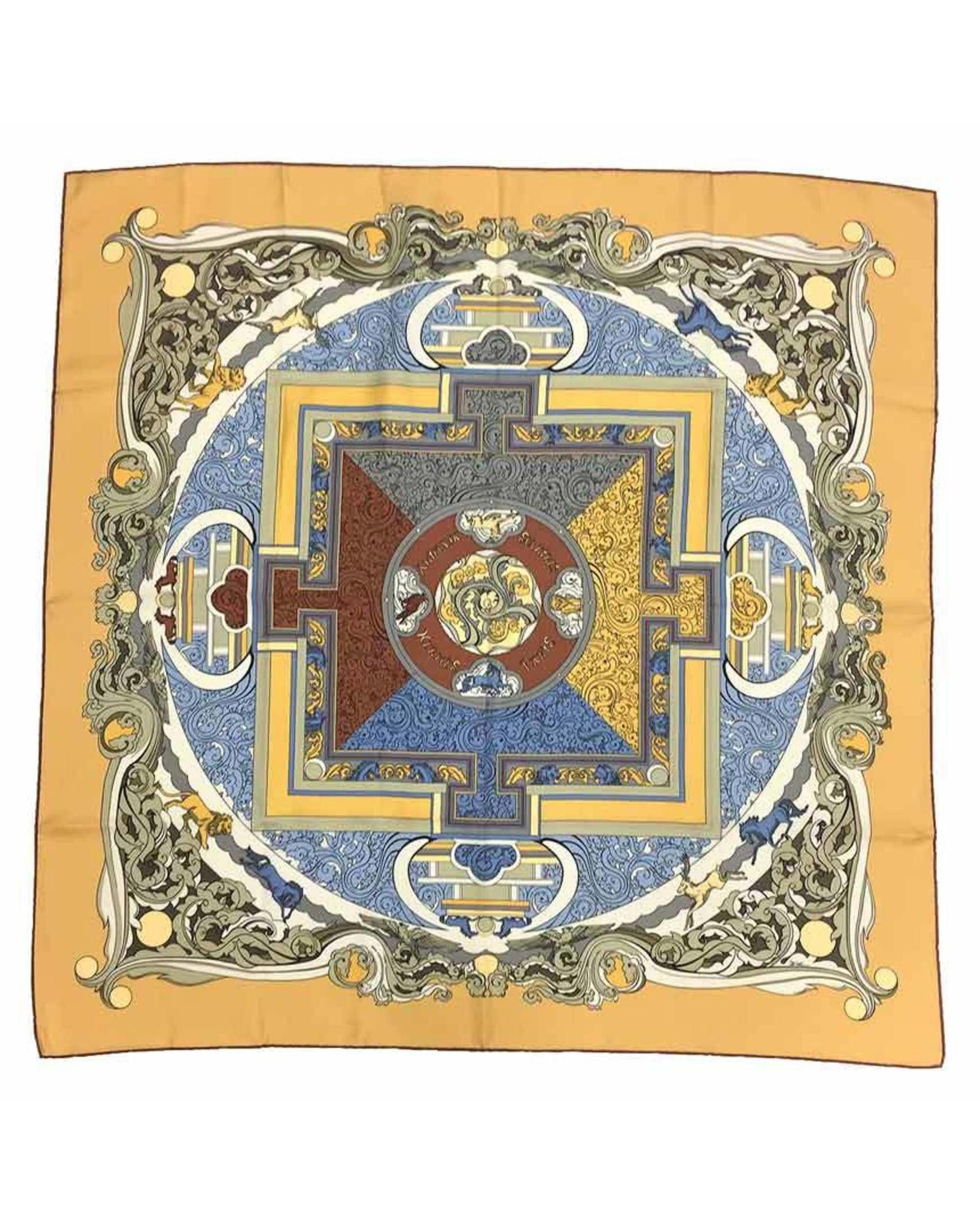 image of Hermes Multicolour Silk Square Scarf, Women's