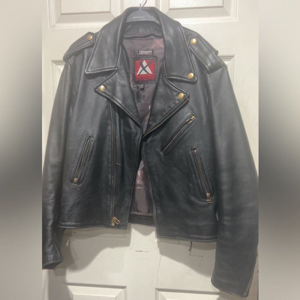 Other Xpert Sport black leather motorcycle jacket, size 42 Size US M / EU 48-50 / 2 - 2 Thumbnail