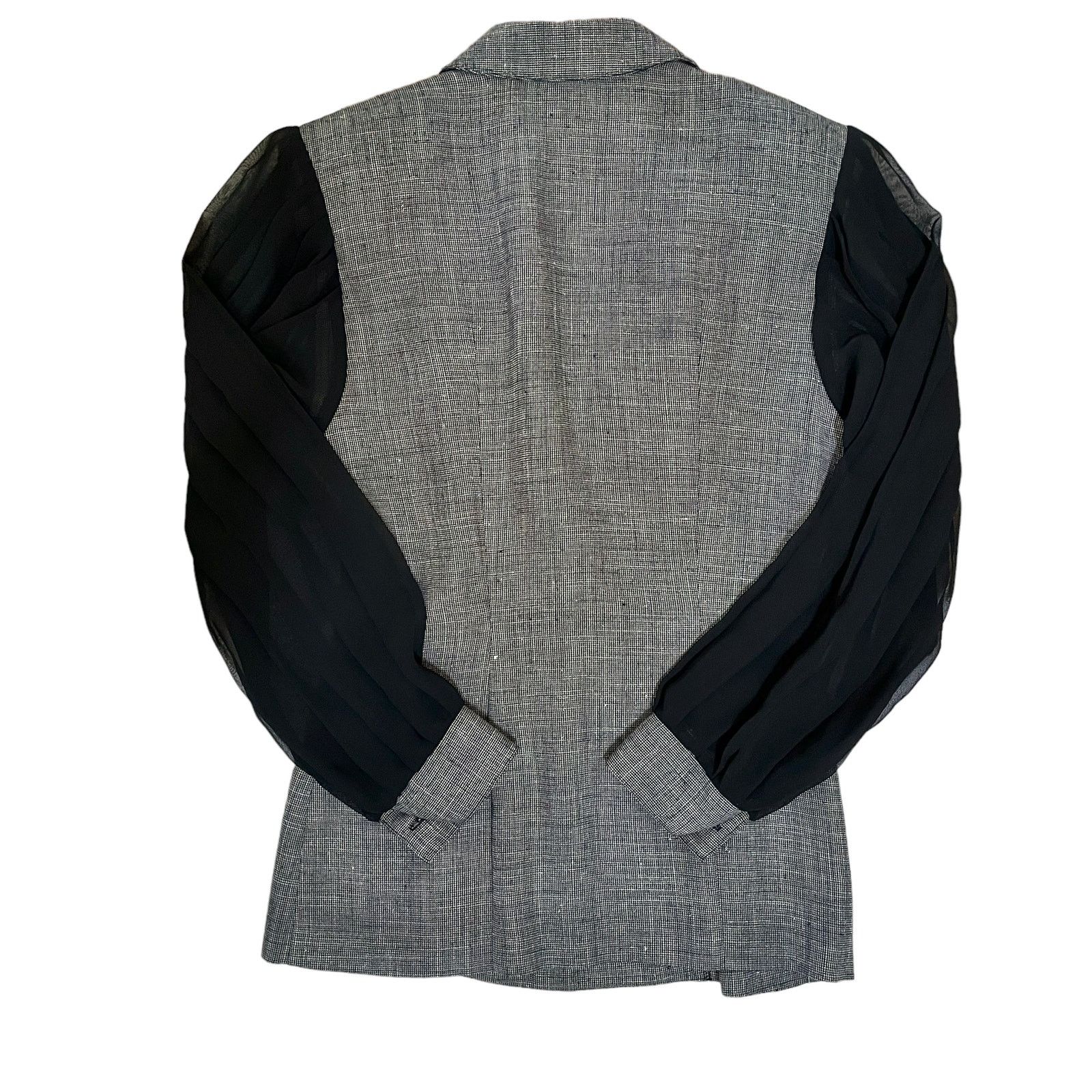 Vintage Vintage Koji Yohji Gray Blazer w/ Black Chiffon Puff Sleeves Size S / US 4 / IT 40 - 3 Thumbnail
