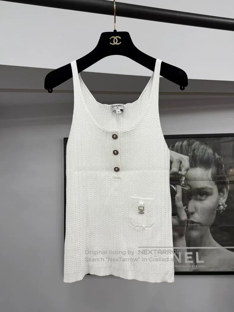 Chanel Chanel White knitted strap vest Size XS / US 0-2 / IT 36-38 - 1 Thumbnail
