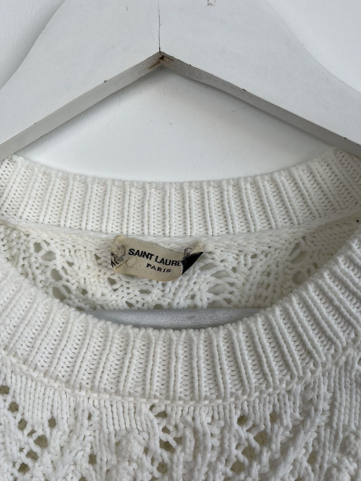 Saint Laurent Paris Saint Laurent Paris Heavy Knitwear Cream Sweater Size M / US 6-8 / IT 42-44 - 4 Thumbnail