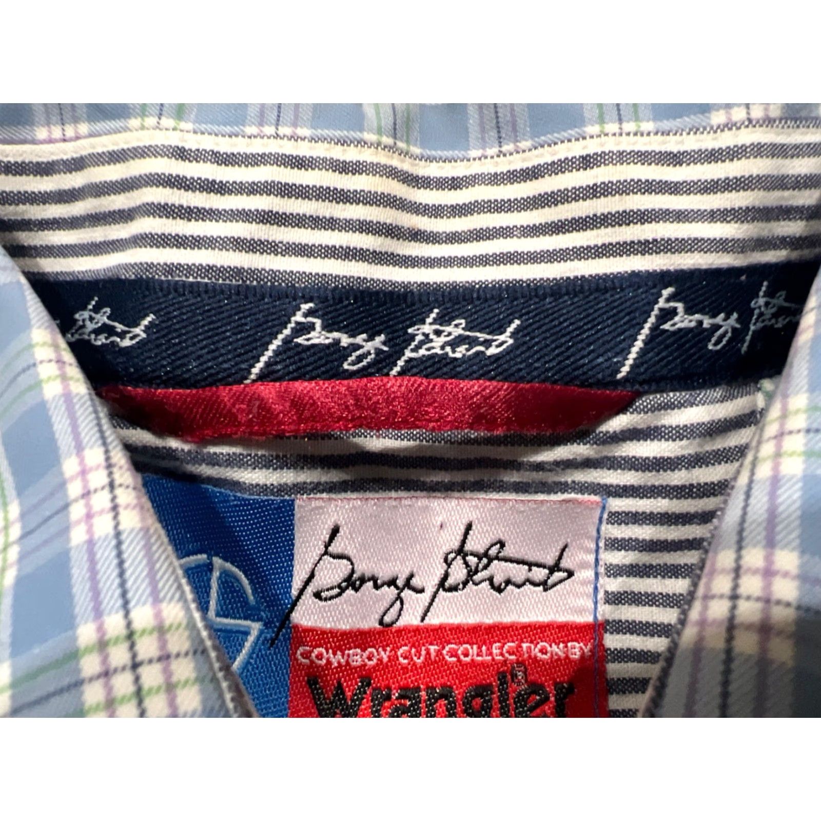 Wrangler Wrangler Shirt Mens XL Blue Plaid George Strait Button Western Cowboy Cut Rodeo Size US XL / EU 56 / 4 - 6 Thumbnail