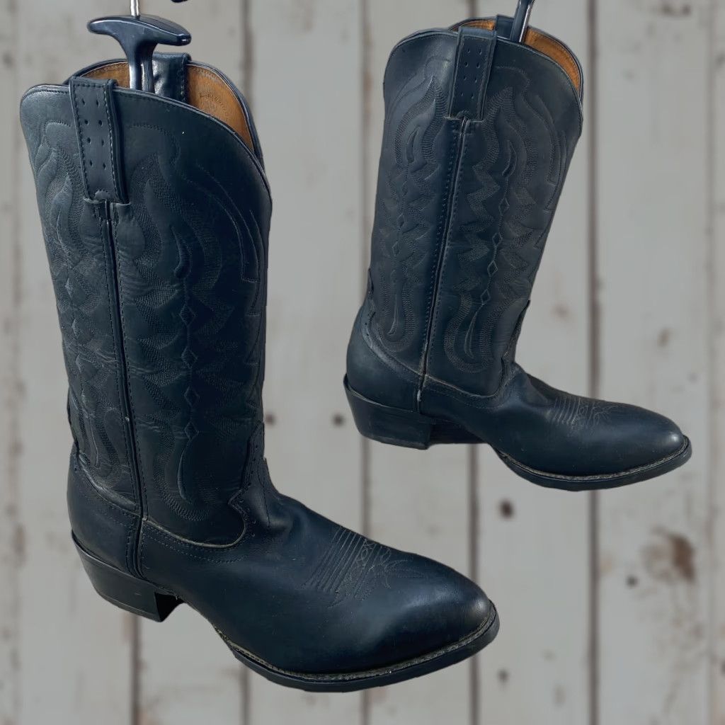 Vintage Road Wolf Mens Cowboy Western Boot Leather Black SZ 10.5 M EU 44 Round Toe Roper Boot Cap Category: Boots Size US 10 / EU 43 - 1 Thumbnail