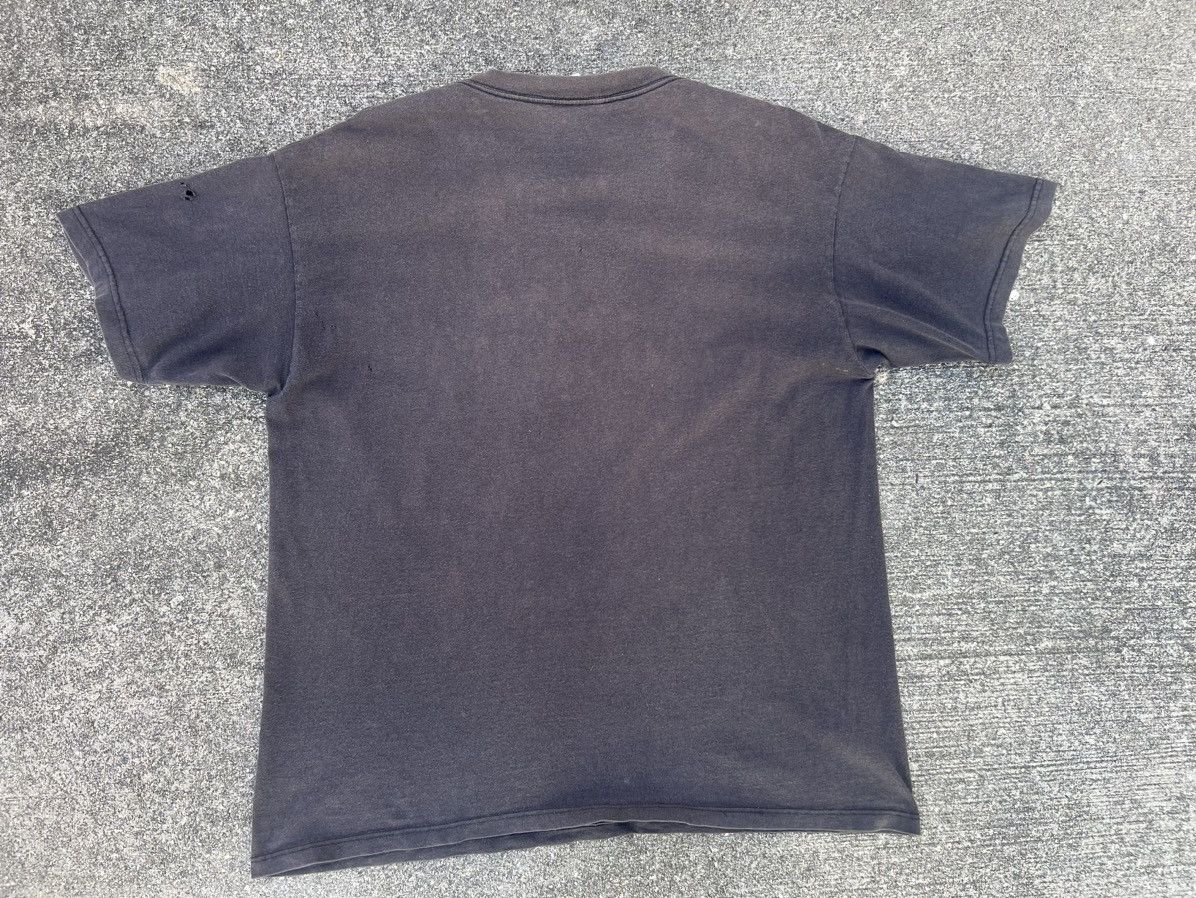 Nike Vintage 90s Nike Distressed Sun Faded Black Swoosh t shirt Size US L / EU 52-54 / 3 - 3 Thumbnail