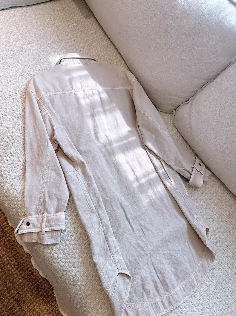 Brunello Cucinelli Brunello Cucinelli Pearl Decorated Shirt Collar Linen Maxi Size XXS / US 00 / IT 34 - 6 Thumbnail