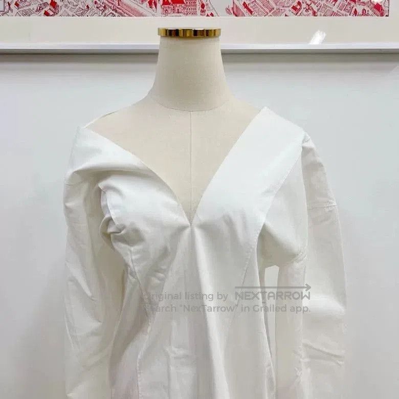 Celine Celine White Irregular Split Shirt. Size XXS / US 00 / IT 34 - 5 Thumbnail