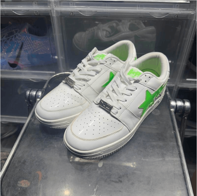 Bape ABATHINGAPE low-top board shoes men's white and green Size US 11.5 / EU 44-45 - 2 Thumbnail