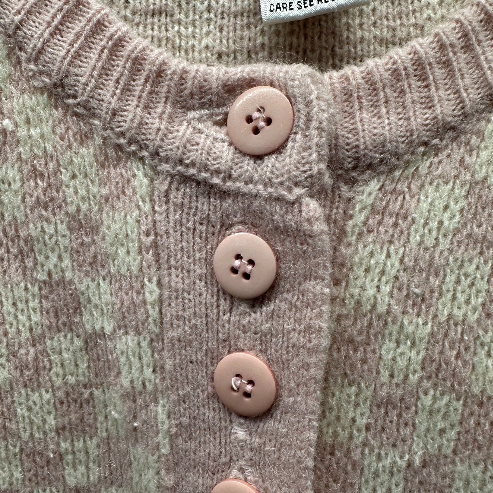 Pinko VINTAGE Mass Transit Cardigan Womens Medium Pink Wool Acrylic Checker Sweater Size M / US 6-8 / IT 42-44 - 5 Thumbnail
