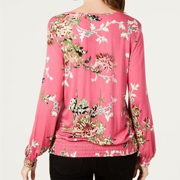 Other Style & Co Floral-Print Smocked Surplice Top, Pink Vintage Size M / US 6-8 / IT 42-44 - 2 Thumbnail