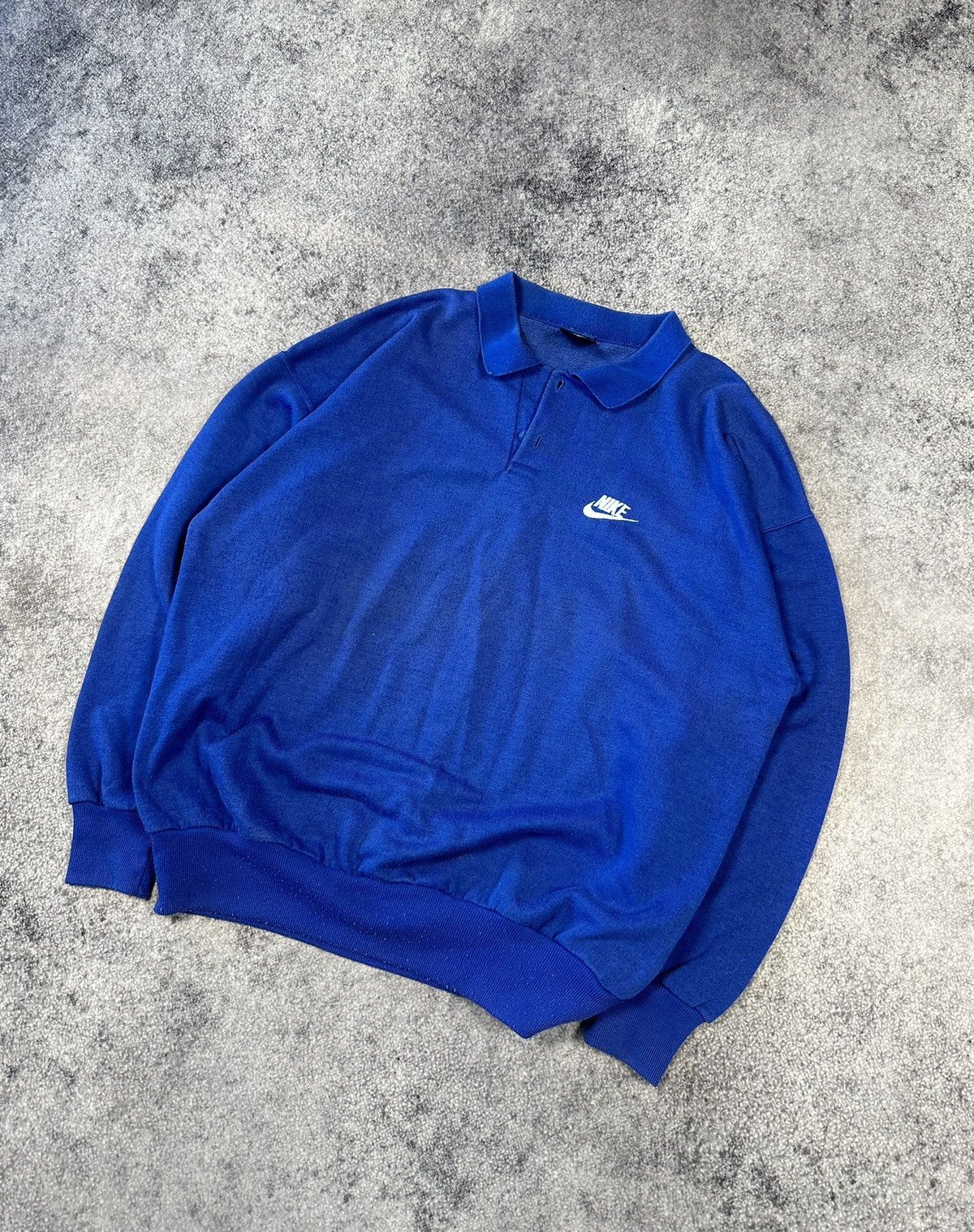 Pre-owned Nike X Vintage Nike Long Sleeve Polo Rugbys Streetwear Vtg L In Blue