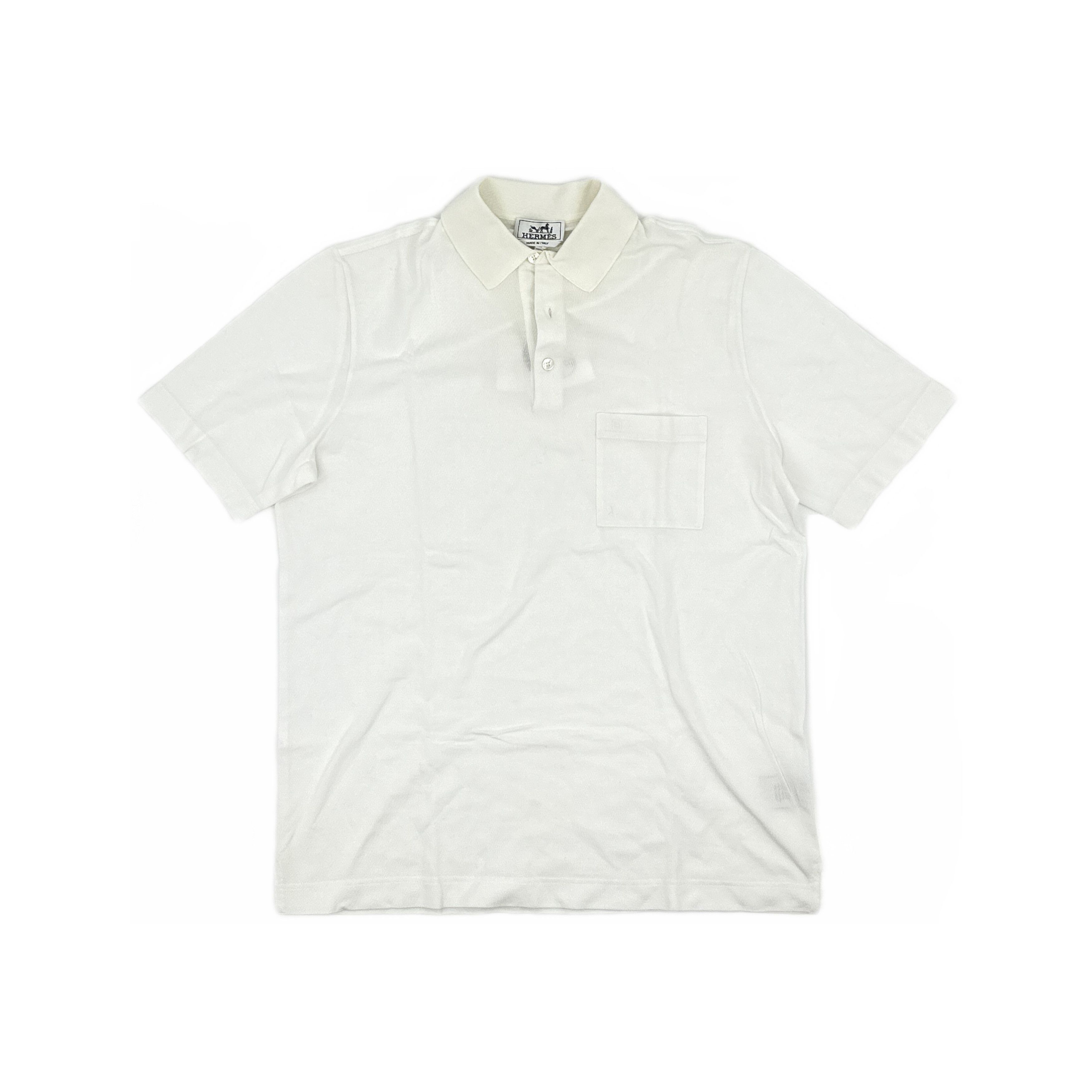 Hermes Hermès Embroidered H Polo Shirt White Size L Size US L / EU 52-54 / 3 - 1 Thumbnail