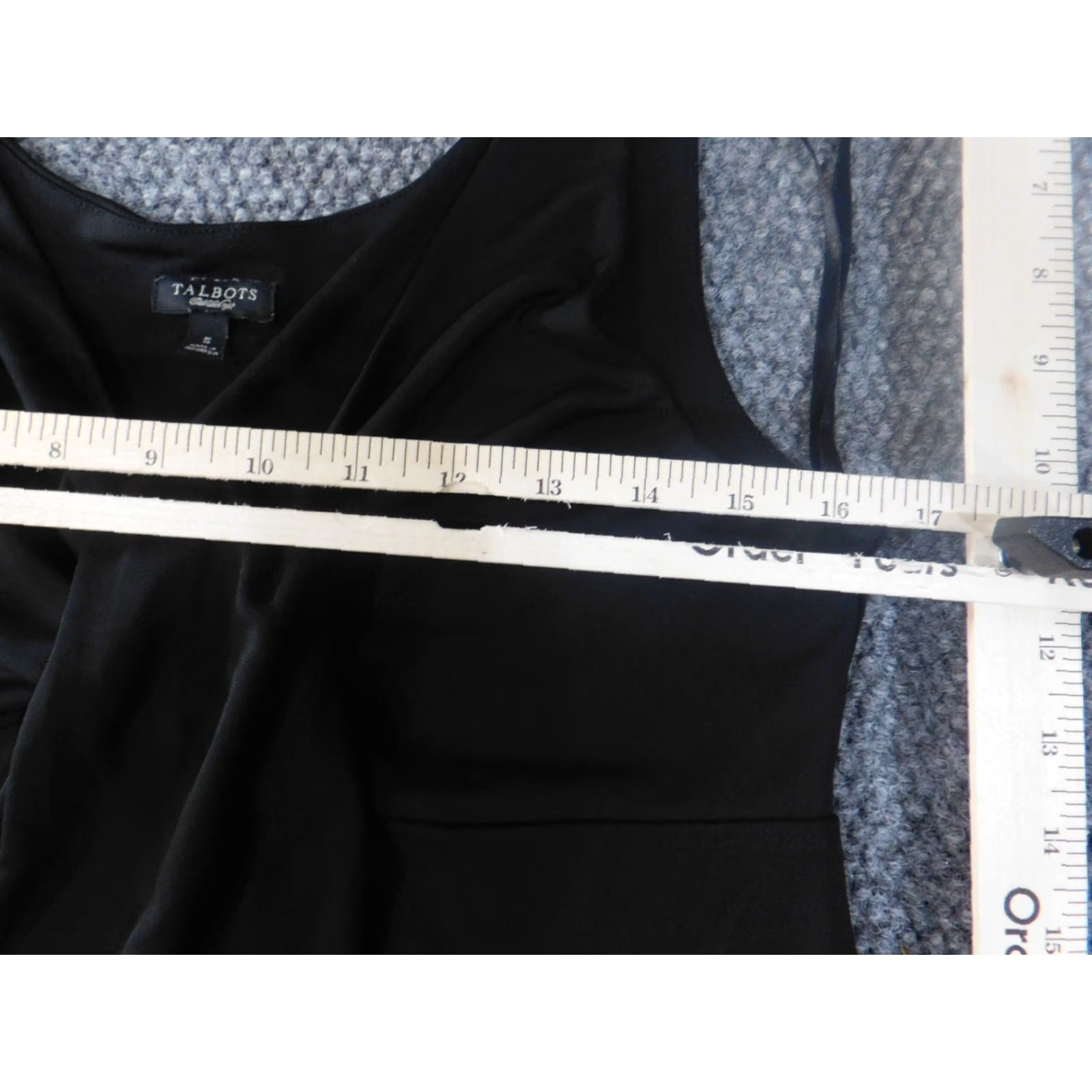 Talbots Talbots Dress Small Black Sleeveless A-Line Strap Womens Stretch Pullover Knee Length Knit Polyester Spandex Casual Winter Regular Womens Mens? Size S / US 4 / IT 40 - 3 Thumbnail