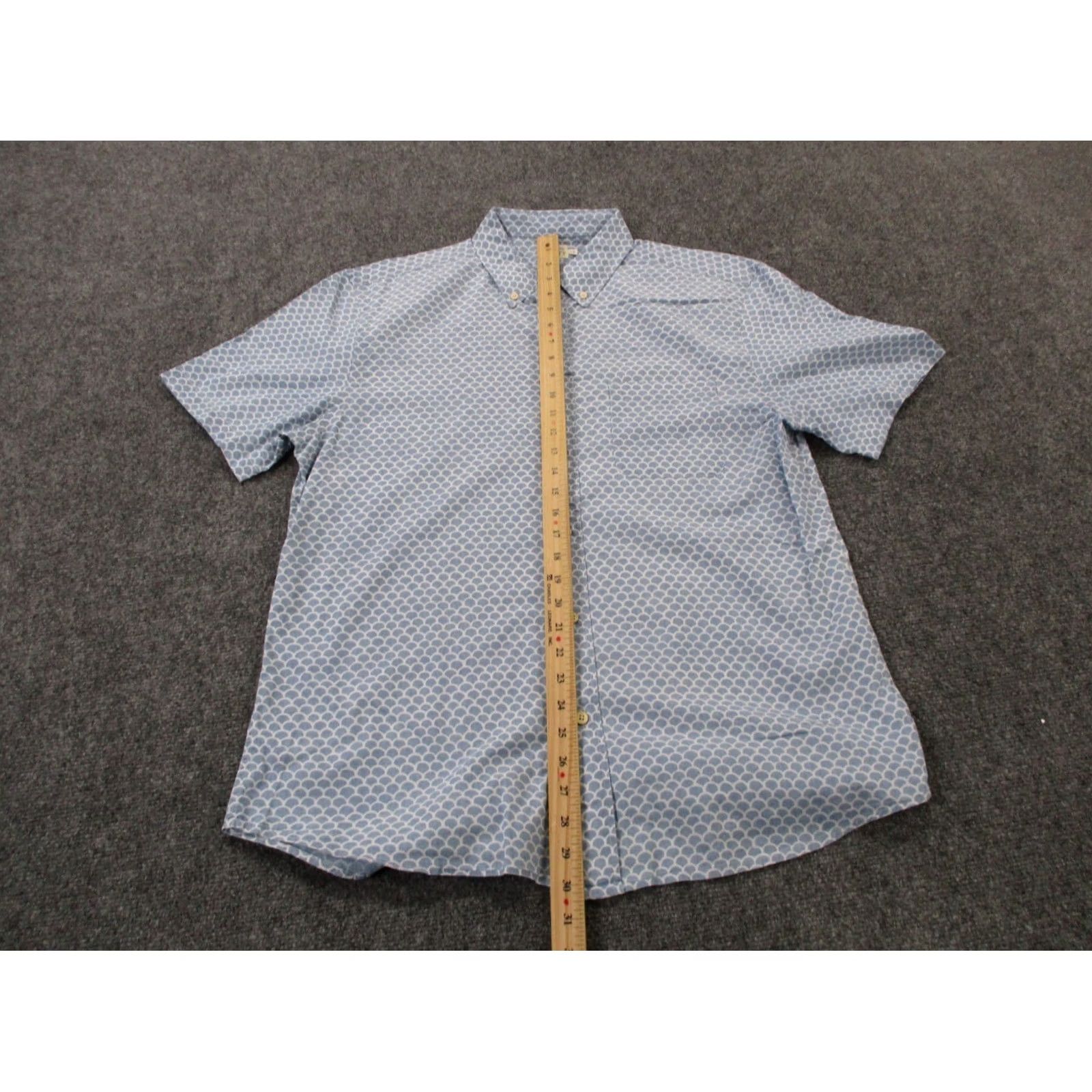 Faherty Faherty Shirt Mens L Blue Scale Print Work Business Golf Preppy Size US L / EU 52-54 / 3 - 3 Thumbnail