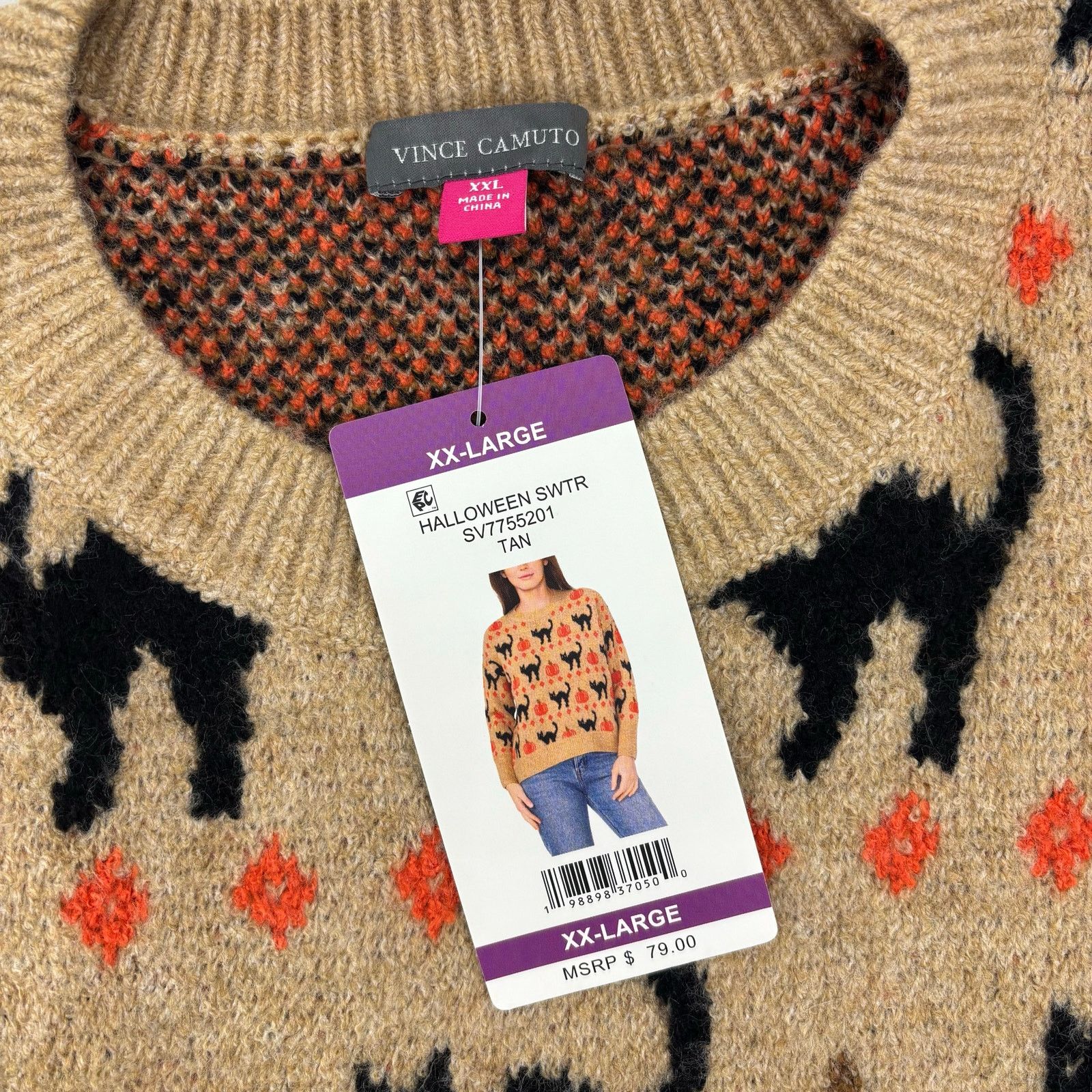 Vince Camuto Vince Camuto Size XXL Womens Sweater Black Cat Pumpkin Fall Size XXL / US 16-18 / IT 52-54 - 8 Thumbnail