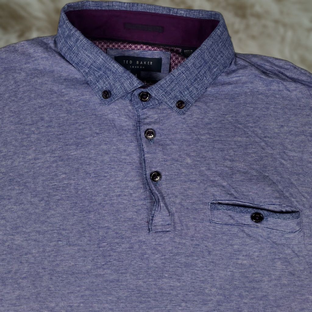 Ted Baker Ted Baker Polo Shirt Mens Size 4 Purple Casual Short Sleeve Cotton Size US S / EU 44-46 / 1 - 1 Thumbnail