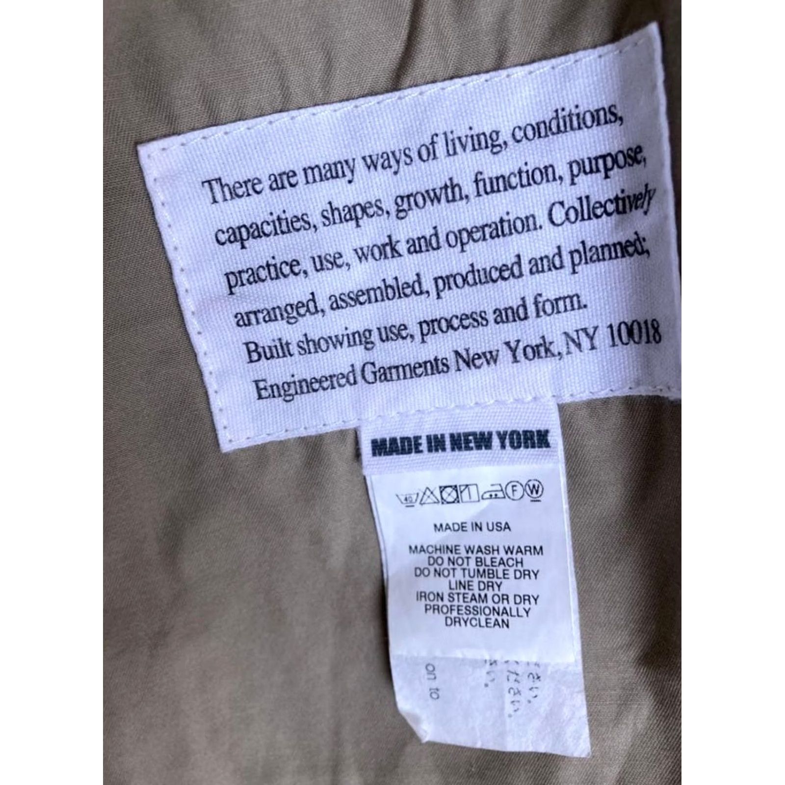 Engineered Garments ENGINEERED GARMENTS BDU JACKET MEN COLOR BEIGE MATERIAL COTTON SIZE S USED Size US S / EU 44-46 / 1 - 4 Thumbnail