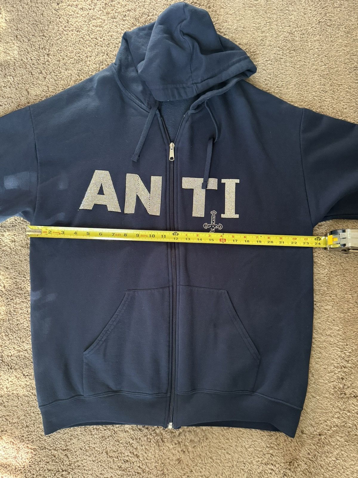 Japanese Brand anti rhinestone zip-up hoodie Size US L / EU 52-54 / 3 - 3 Thumbnail