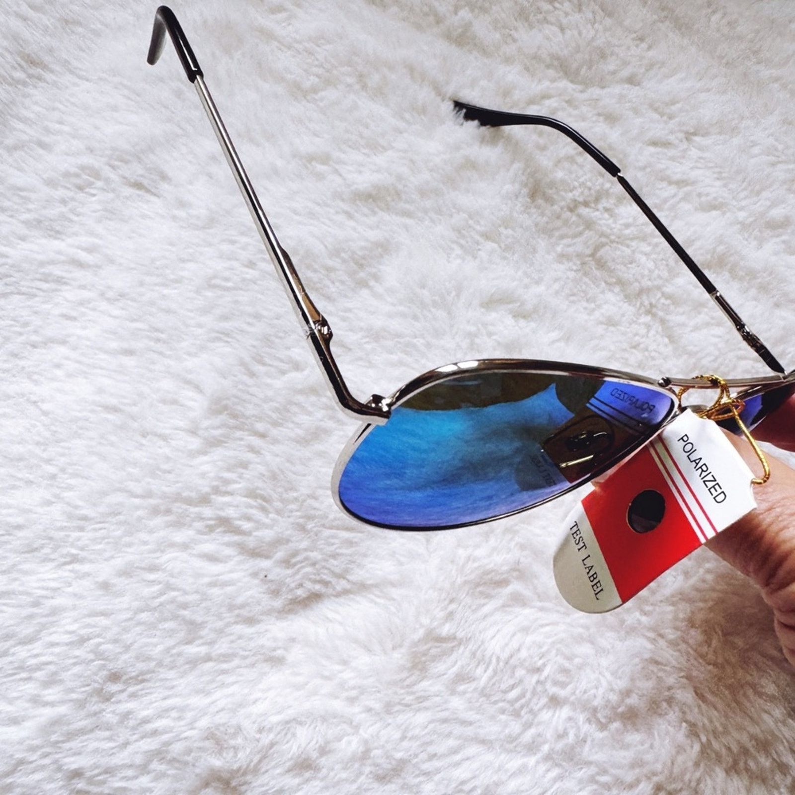 Other Zuri Silver w/ Green & Blue Lense Mirrored Sunglasses Size ONE SIZE - 8 Thumbnail
