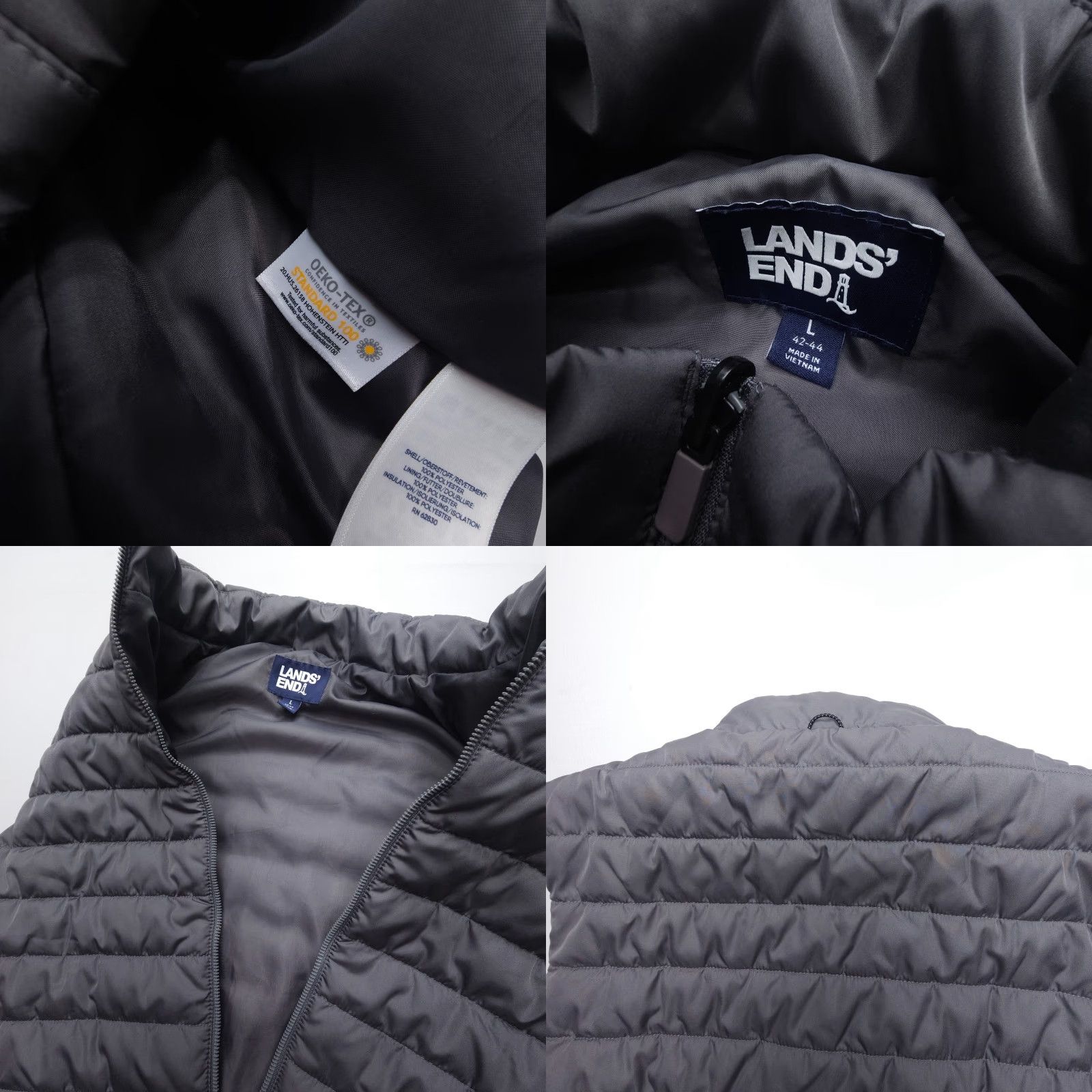 Lands' End Lands' End Puffer Vest Mens Large Gray Quilted Insulated Lightweight Travel Zip Vest Mens Large Gray Quilted Insulated Lightweight Travel Zip Size US L / EU 52-54 / 3 - 8 Thumbnail