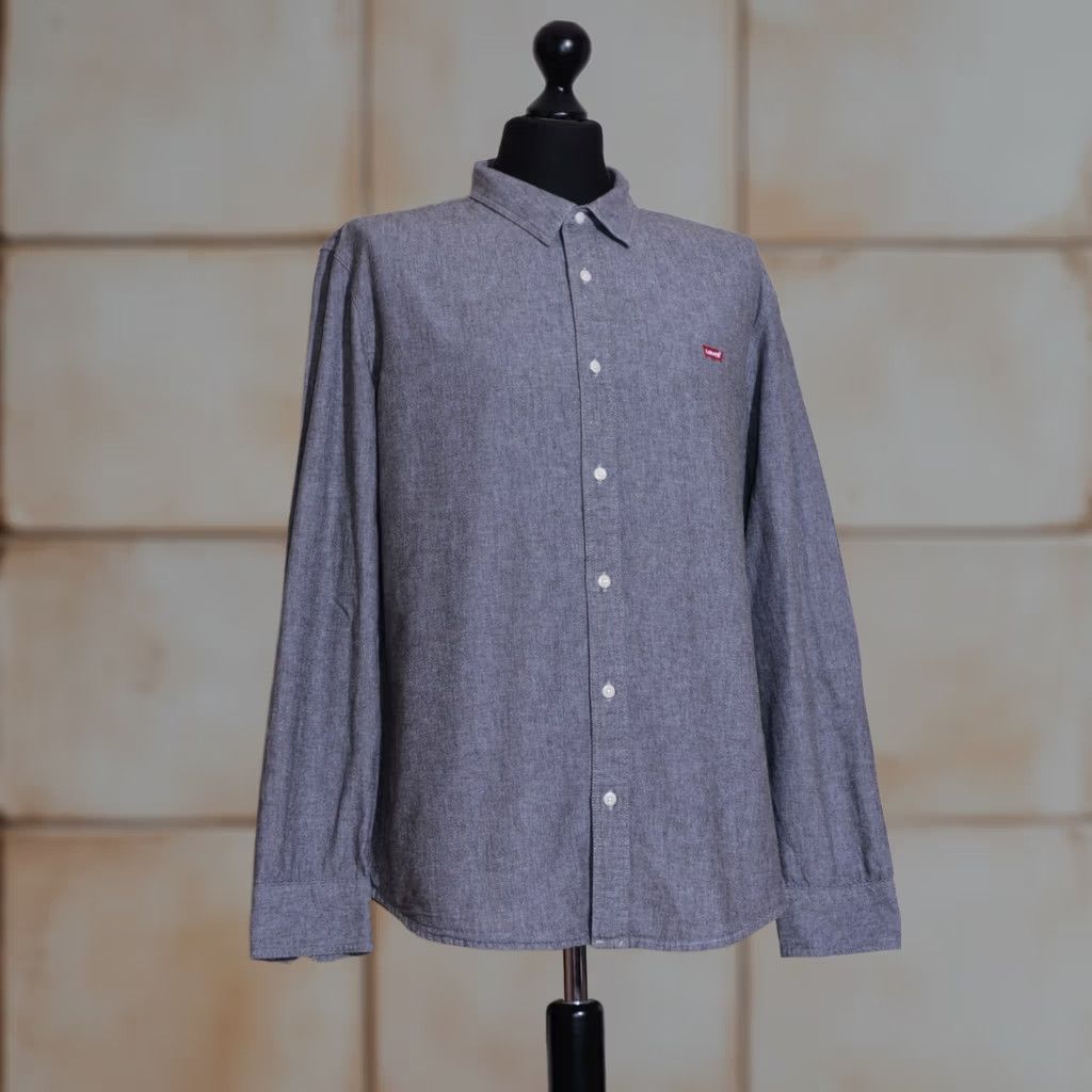 Levi's Levi'S Mens Long Sleeve Grey Shirt Slim Fit Cotton with Logo SIze XL Size US XL / EU 56 / 4 - 1 Thumbnail